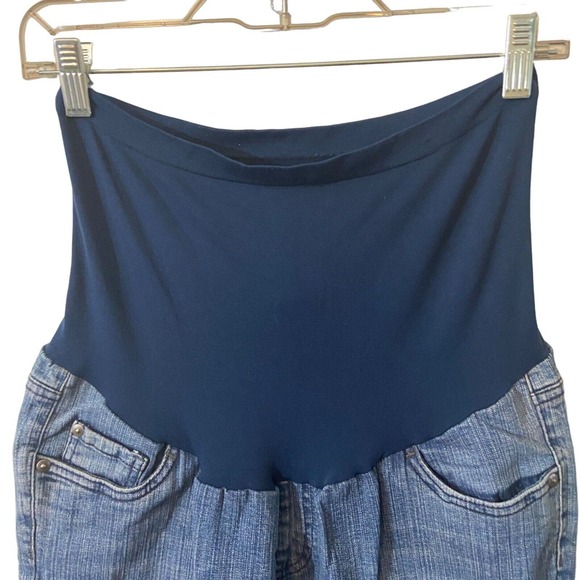 OH Baby by Motherhood Maternity Capri Belly Band Jeans Size Medium Retro - Picture 7 of 11